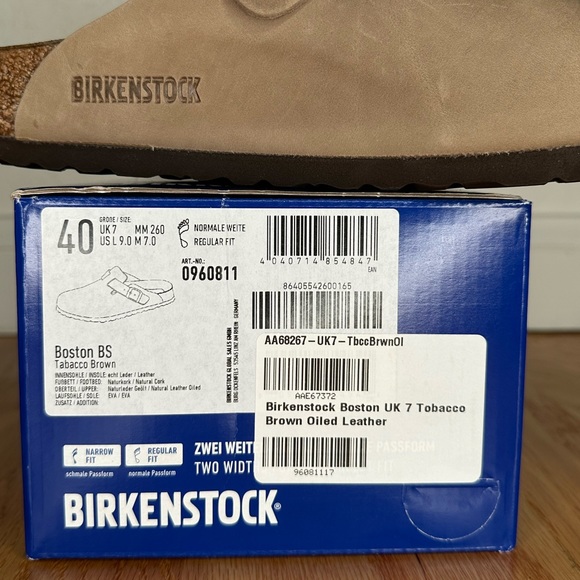 Birkenstock Boston • Oiled Leather • Tobacco Brown • Sz 40 / Regular Width - Picture 7 of 7